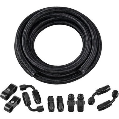 6AN Fuel Line Kit, 6AN Hose AN6 Braided Nylon Fuel Hose Fitting Kit CPE 10FT ...