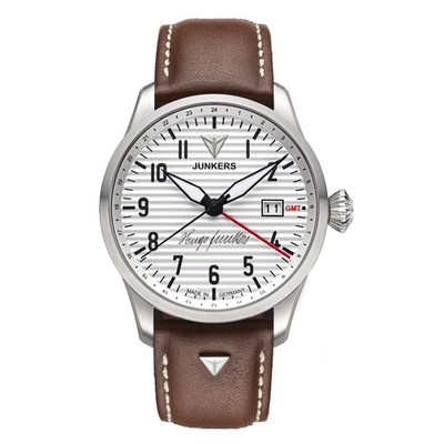 Hugo Junkers GMT Automatic Watch 42Mm Leather, Sapphire Glass
