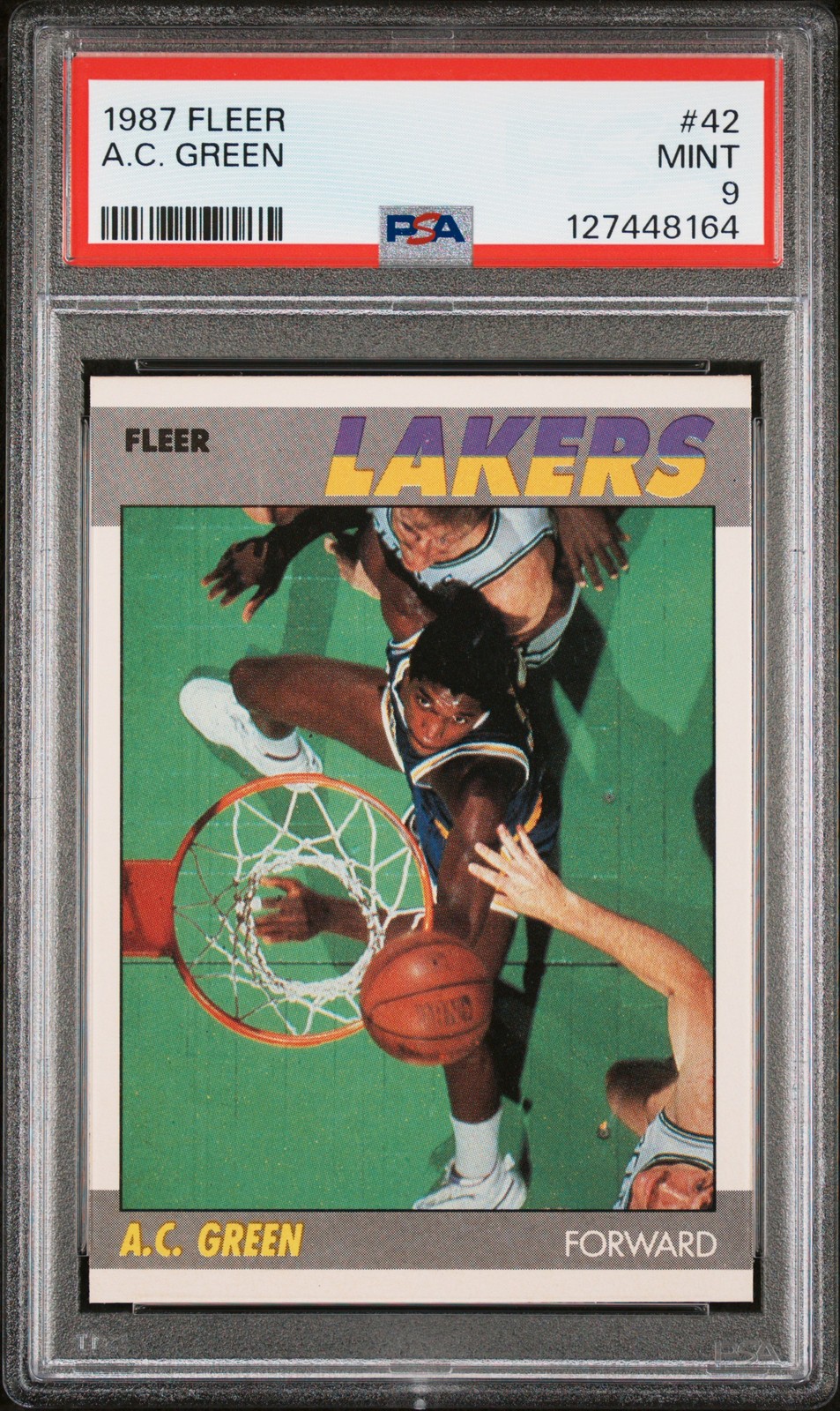 1987 FLEER #42 A.C. GREEN ROOKIE RC PSA 9