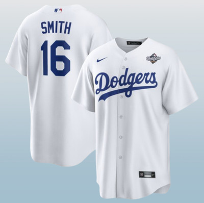 Dodgers #16 Will Smith White 2025 World Series Cool Base Stitched Jersey