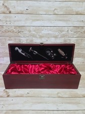 Vintage Wine Gifts UK Wooden Wine Box 4pc Wine Tool Set Gift Case Slight Fault 