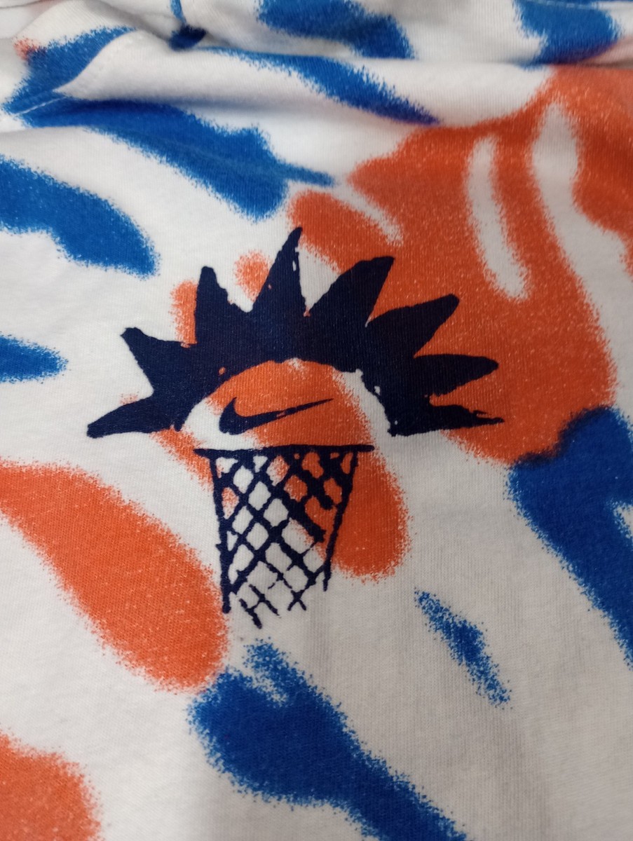 Nike Block Party Dunk Contest Tie Dye Block Party T-Shirt Orange Blue Medium View 6