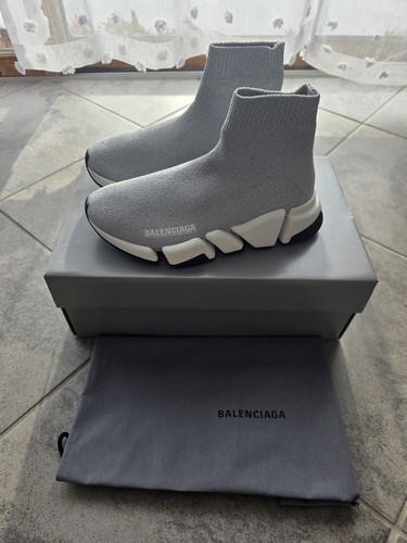 Balenciaga Speed 2.0 Size 35 / US SIZE 5 Women Sneaker Light Gray Grey NEW - Picture 2 of 8