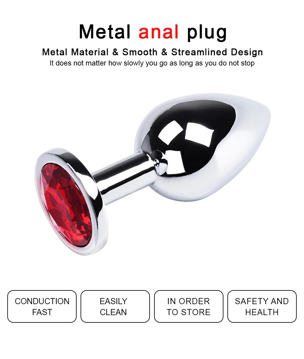 Anal Sex Toy Butt Plug Metal Jewel Colored Stainless S/M/L Set Dildo BDSM  Gift | eBay