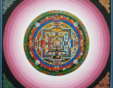 Kalachakra Mandala Thangka Painting Unframed Canvas Art Wall Hanging 24K Gold 