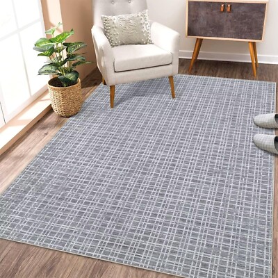 WESTLOOM Area Rug 8x10 Modern Lines Washable Rug Indoor Soft Printed Rug Cont...