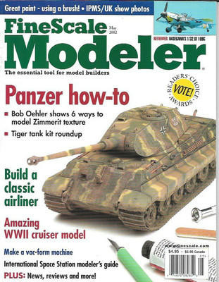 Fine Scale Modeler May 02 Zimmerit Tiger Armor USS Baltimore Space Station  