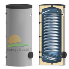 Bollitore per pompa di calore con scambiatore fisso per produzione di ACS