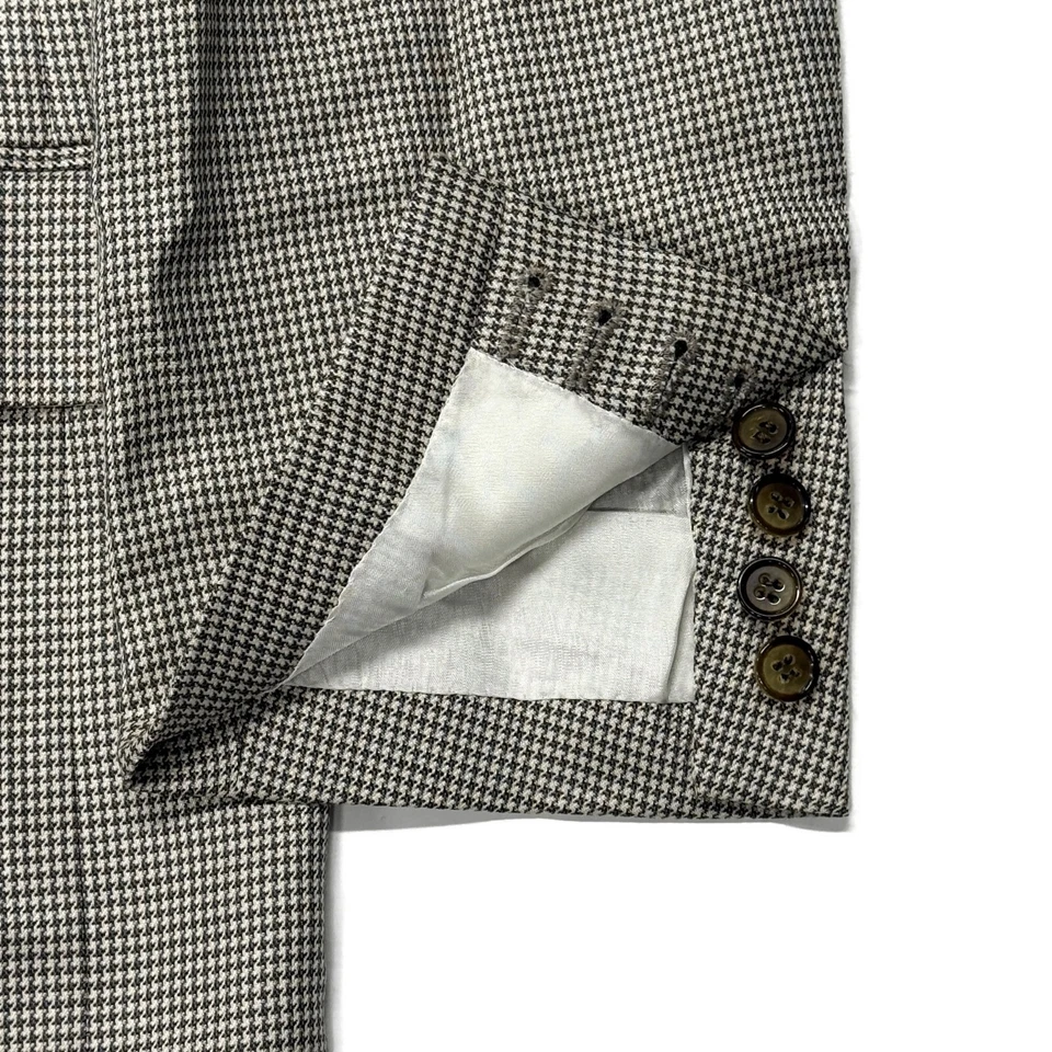 Blazer Brioni 42R Lana y Seda Nomentano Chaqueta Cirujano Puño Beige Pata de Gallo Foto 2 de 4