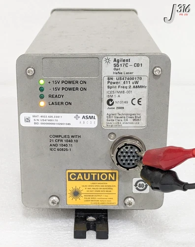 C3860 AGILENT LASER HEAD, HeNe, 411uW 2.88MHz, ASML 4022.435.23411 5517C-C01