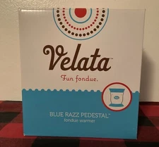 Velata Fun Fondue Warmer "Blue Razz Pedestal" Fondue Pot Warmer NEW IN BOX