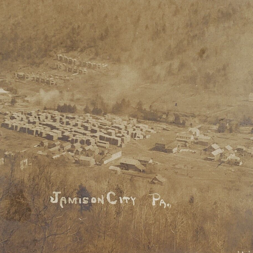 Jamison City Pennsylvania RPPC Postcard c1908 Vintage Aerial Real Photo