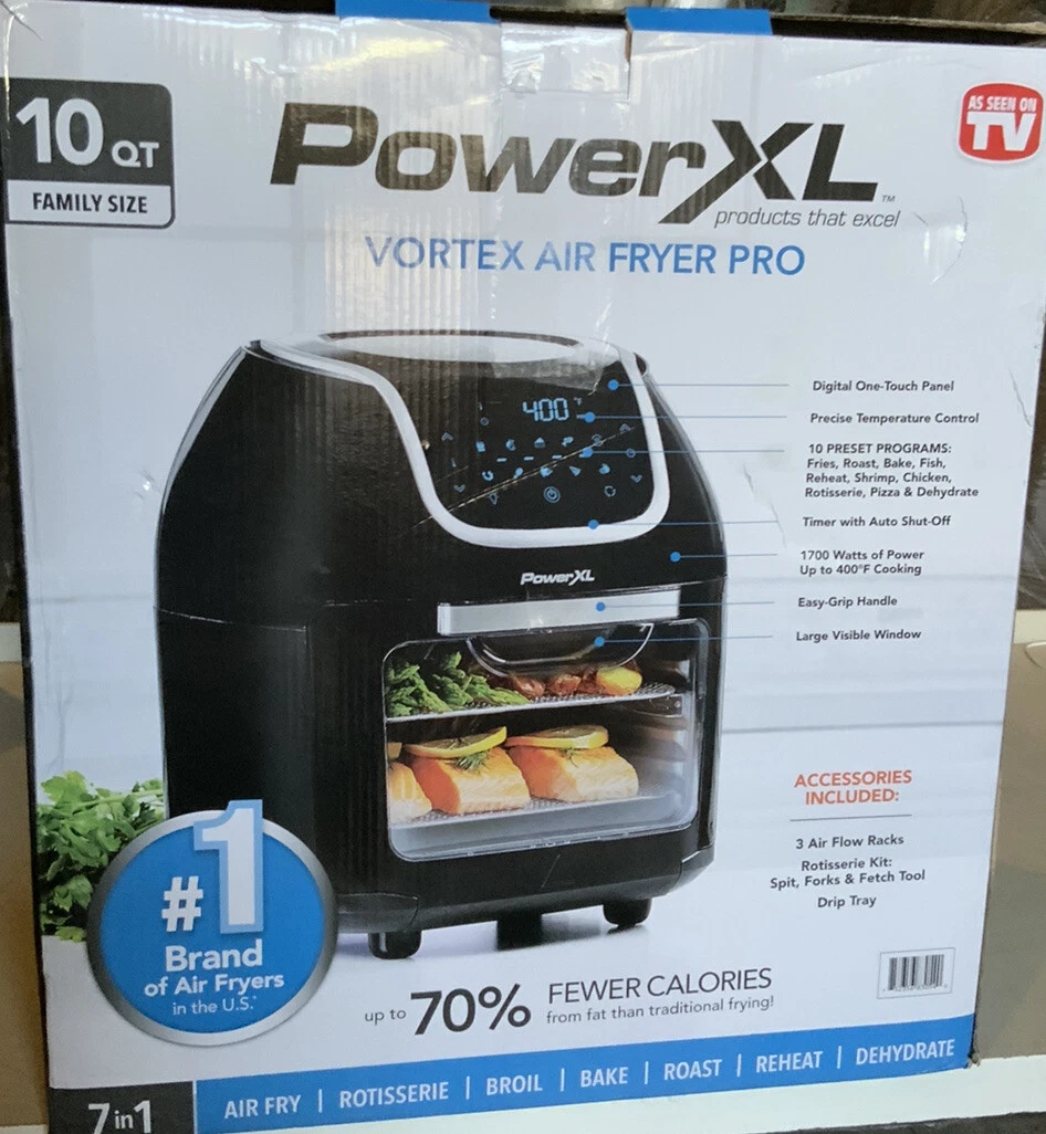 🥩 PowerXL Vortex Air Fryer Pro 10 Quart, Family Size 1700 Watts 🆕AS SHOWN
Opens in a new window or