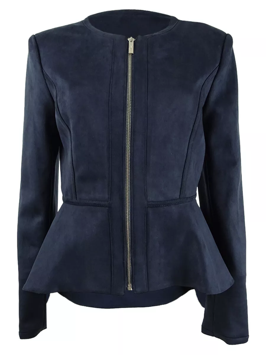 Navy peplum best sale jacket
