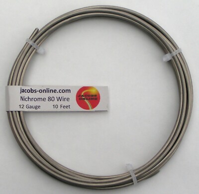 Nichrome 80 resistance wire, 12 AWG (gauge), 10 feet