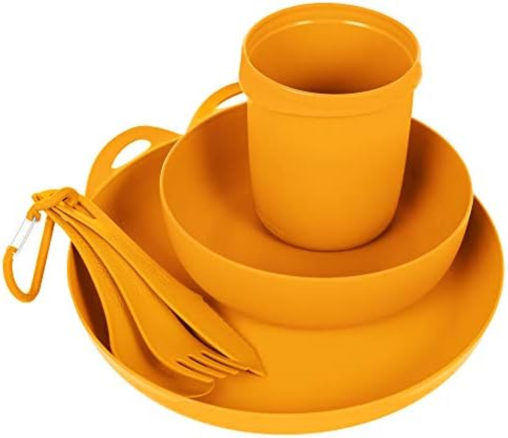 Delta Camp Set (Bowl, Plate, Mug, Cutlery) Color: naranja