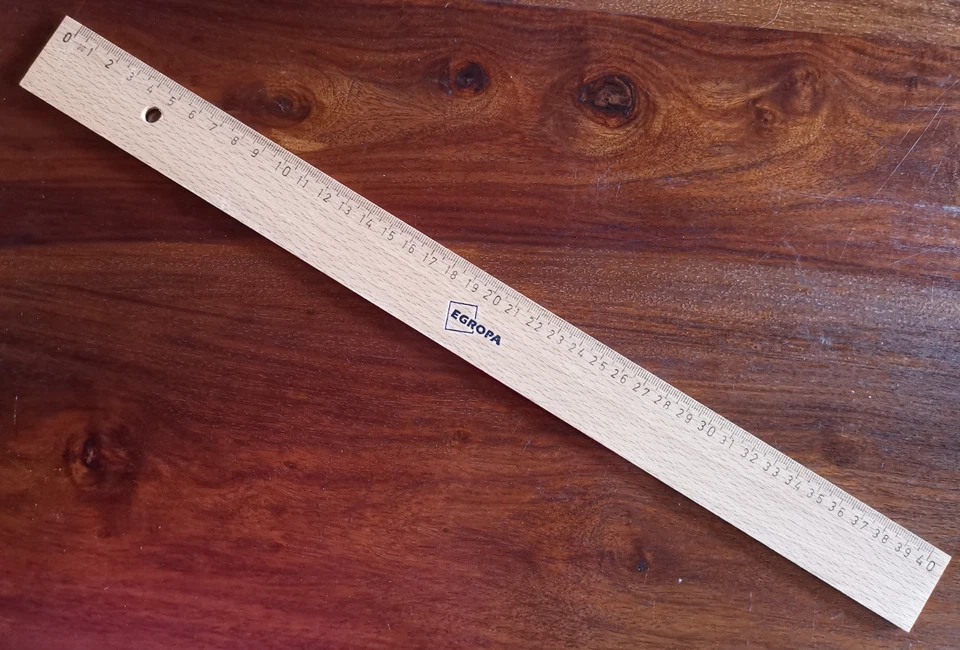 ECOBRA Lineal Holz Holzlineal 40 cm naturbelassenes Holzlineal Zeichenlineal