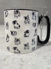 FRENCH BULLDOG BELLA 10 Strawberry St. Black White Mug Gift Tag Assorted Dog NEW