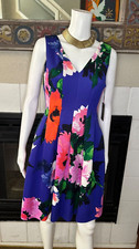 NWT Vince Cameo purple floral size 4 Dress armpit to armpit 16" Length 35"