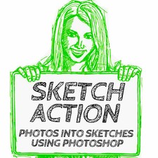 TURN DIGITAL PHOTOS INTO SKETCHES ACTION FOR PHOTOSHOP VER. 7 AND UP