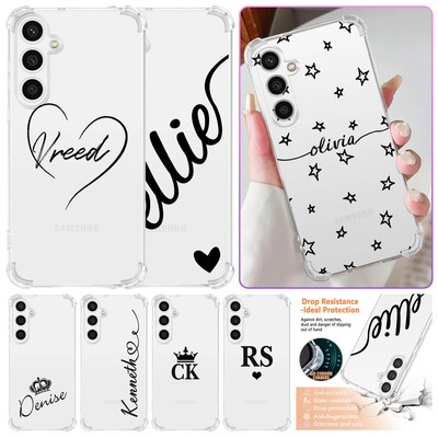 Custom Name Bumper Cover For Samsung Galaxy S24 S23 A05s A16 Clear TPU Soft Case