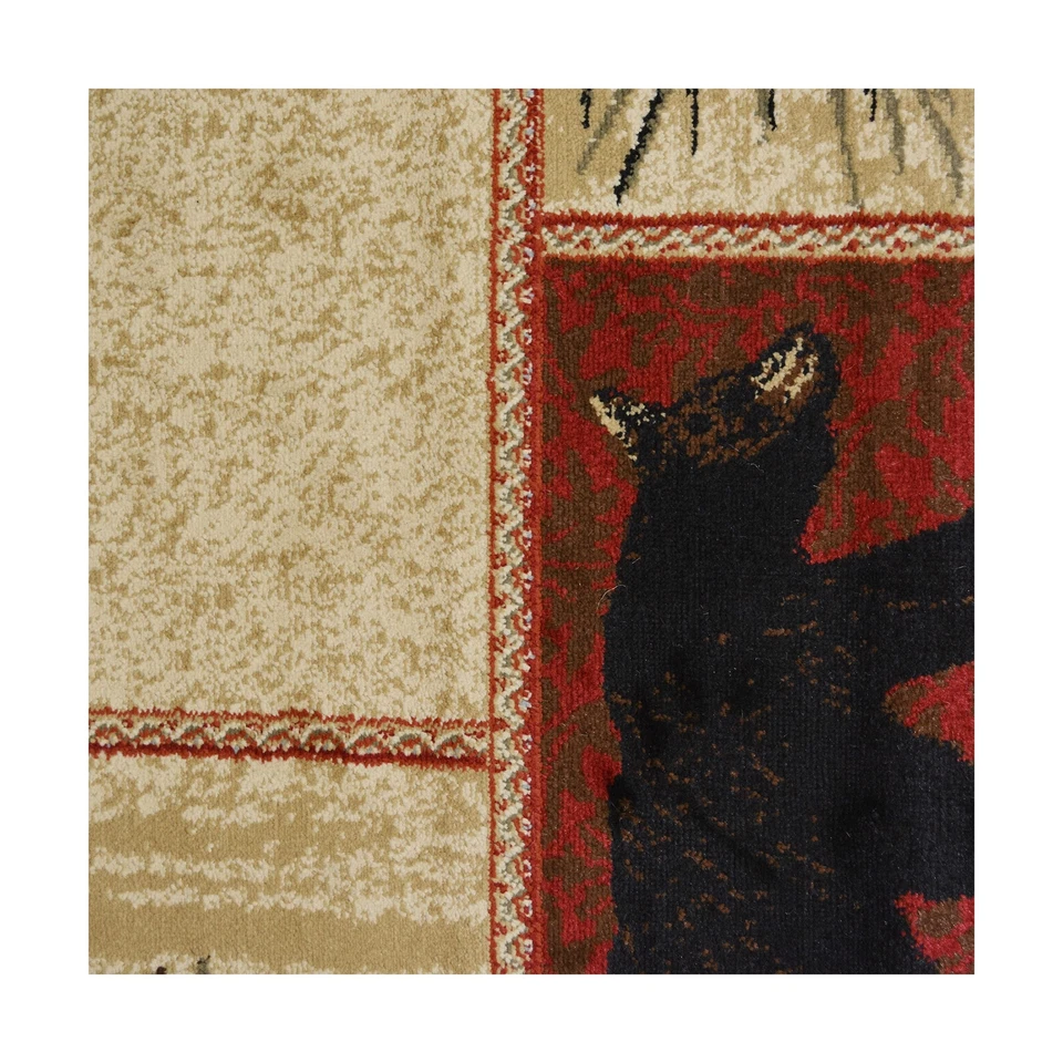 Alfombra redonda Rustic Lodge Black Bear 8', 7'10x7'10 7'10" redonda Foto 4 de 4