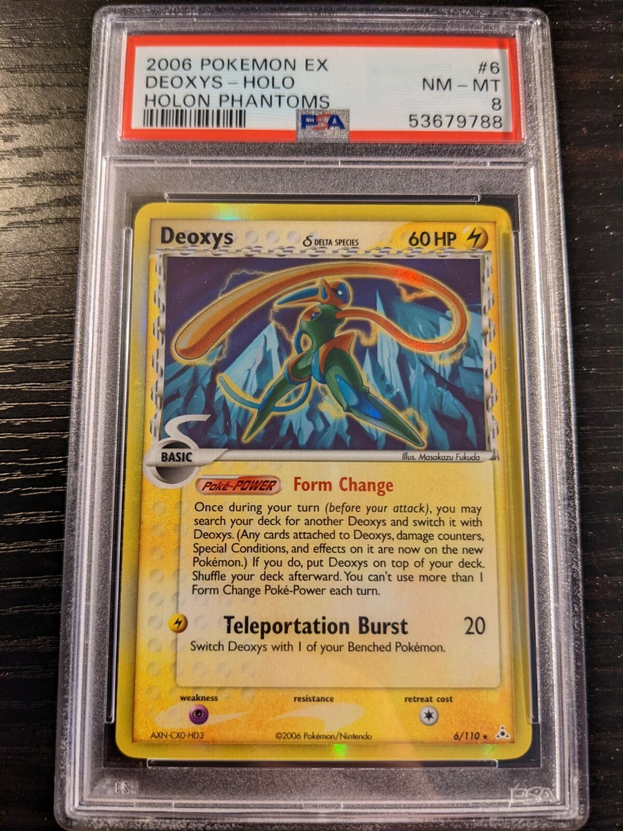 PSA 8 NM - MINT - DEOXYS 6/110 - 2006 Pokemon EX Holon Phantoms