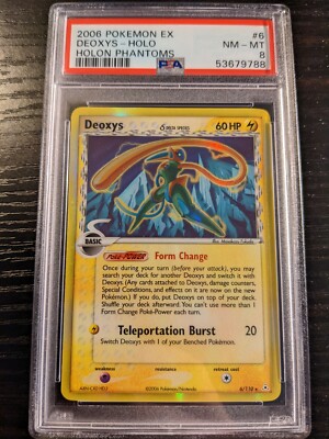 PSA 8 NM - MINT - DEOXYS 6/110 - 2006 Pokemon EX Holon Phantoms