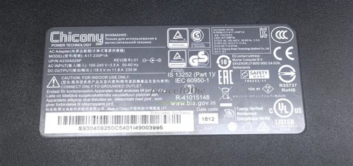 Cargador de computadora portátil Chicony 230 W para fuente de alimentación adaptador de CA MSI Clevo 5,5 * 2,5 mm - Imagen 2 de 3