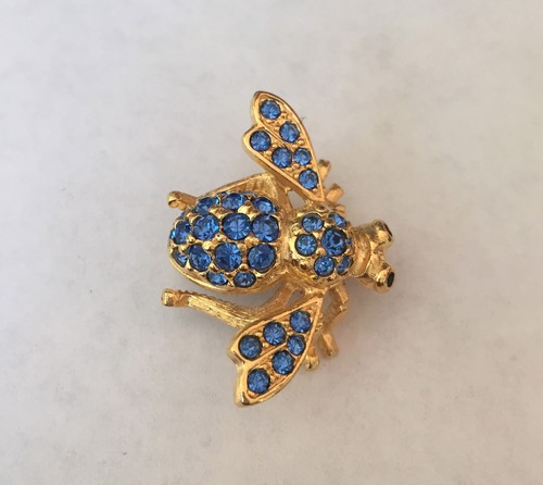 JOAN RIVERS ROYAL BLUE BEE PIN BROOCH - Picture 3 of 5