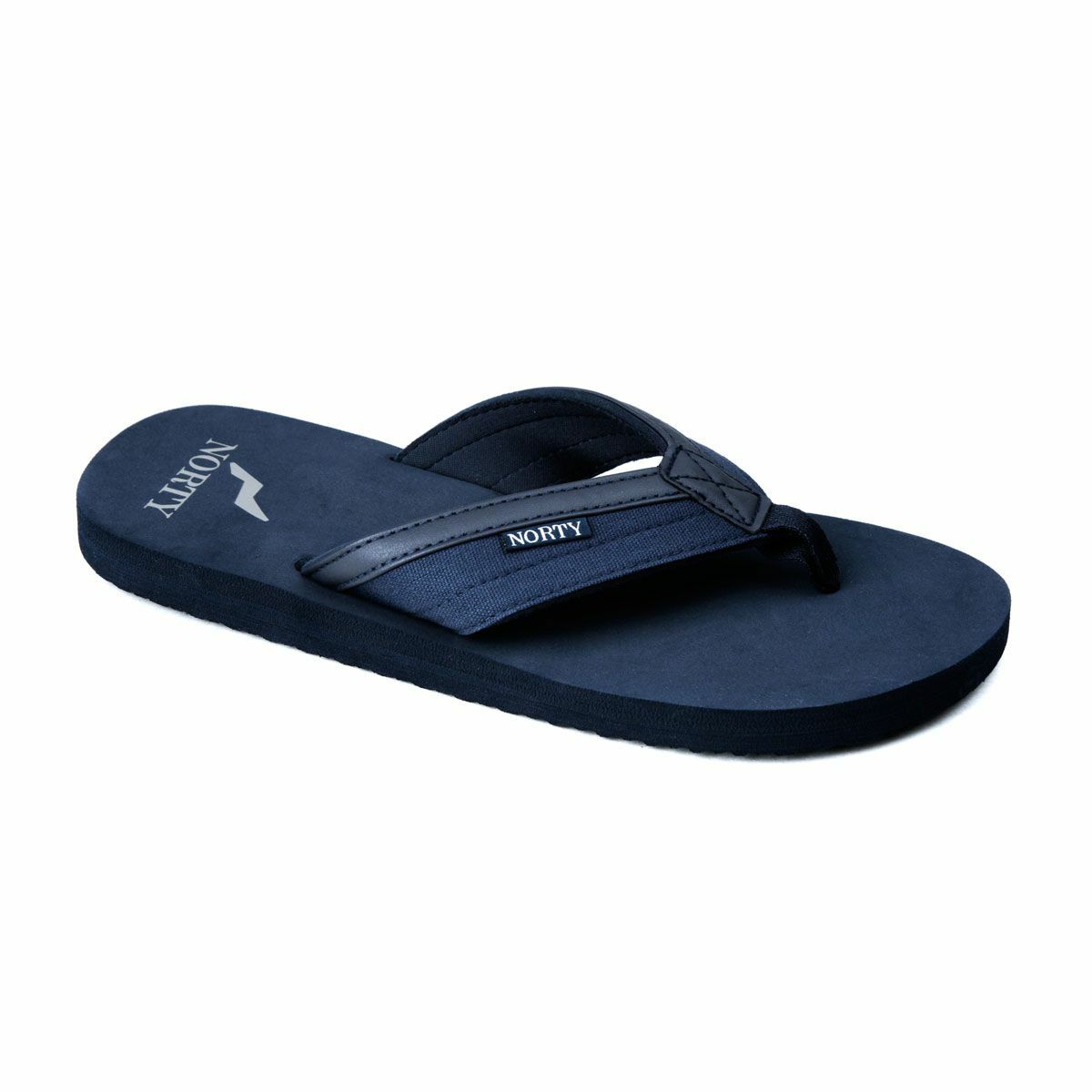Norty Men's Navy Blue Flip Flops Size to 13