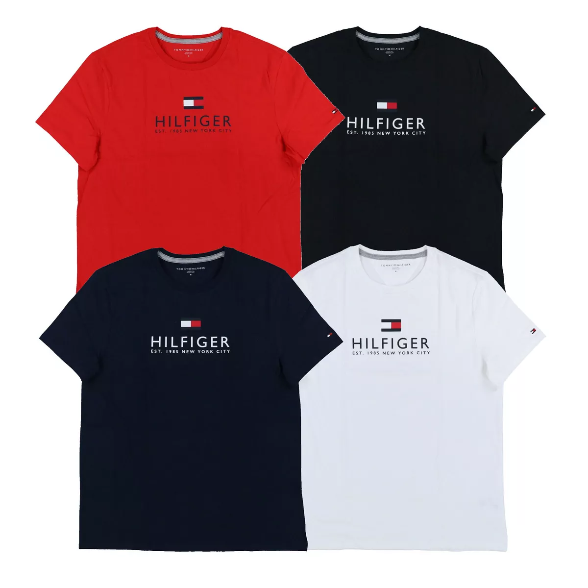 Tommy Hilfiger Mens T-Shirt Graphic Short Sleeve Casual Crew Neck Flag Logo  Tee | eBay