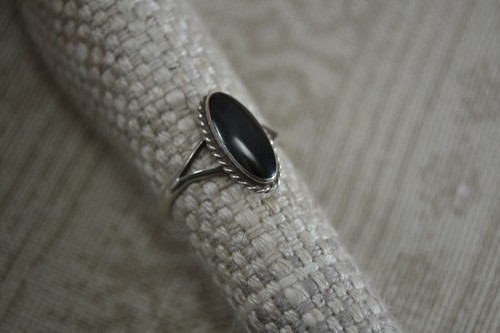 DE COLECCIÓN 1970 Juego de Anillo Estilo Placa Plata con Ónix Negro Talla L - Imagen 6 de 12