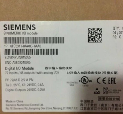 Siemens 6FC5311-0AA00-1AA0 I/O MODULE New In Box Expedited Shipping