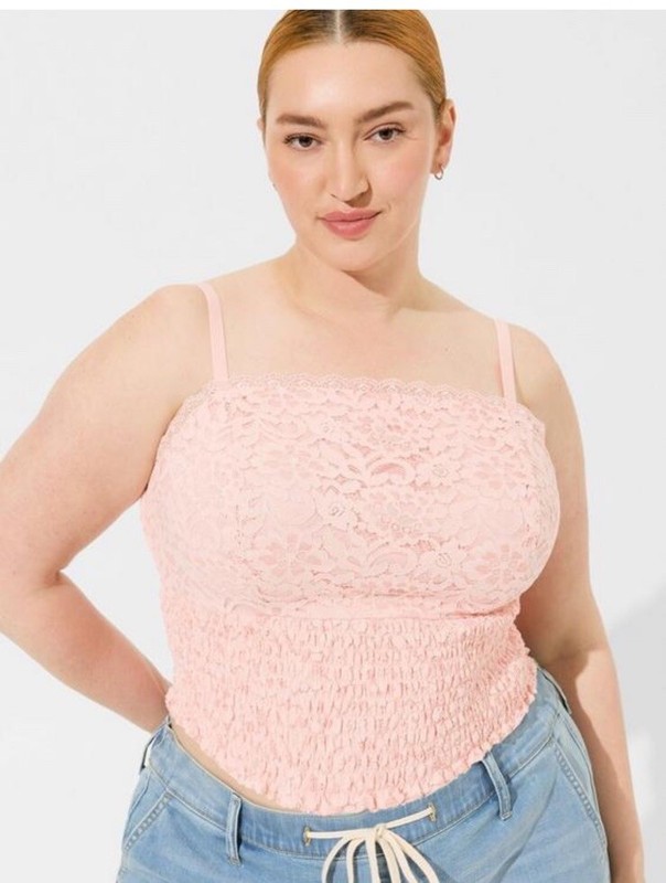 TORRID Lace Square Neck Smocked Crop Top NWT Size 3X