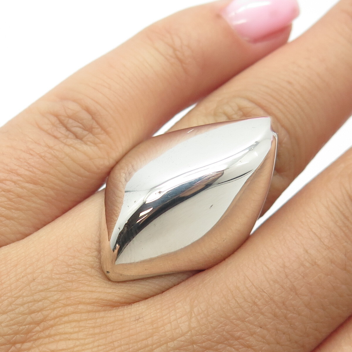 925 Sterling Silver Vintage Mexico Modernist Ring Size 7.25
