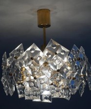 Luxe Rareté Originale Palwa Palme & Walter Lustre Cristal Verre Plaques