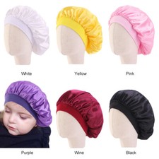 2Pcs Mother Child Satin Bonnet Cap Night Sleep Wide Band Hat