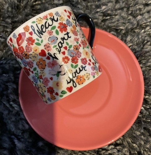 BNIB New Cath Kidston Boxed Set of 2 Espresso Cups & Saucers - Brave Soul - Picture 6 of 7