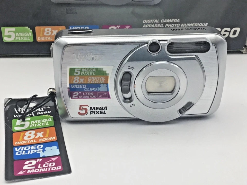Vivitar Digital Camera Vivicam 5660 5.0MP Sliver Brand New In Box - Image 2 of 4