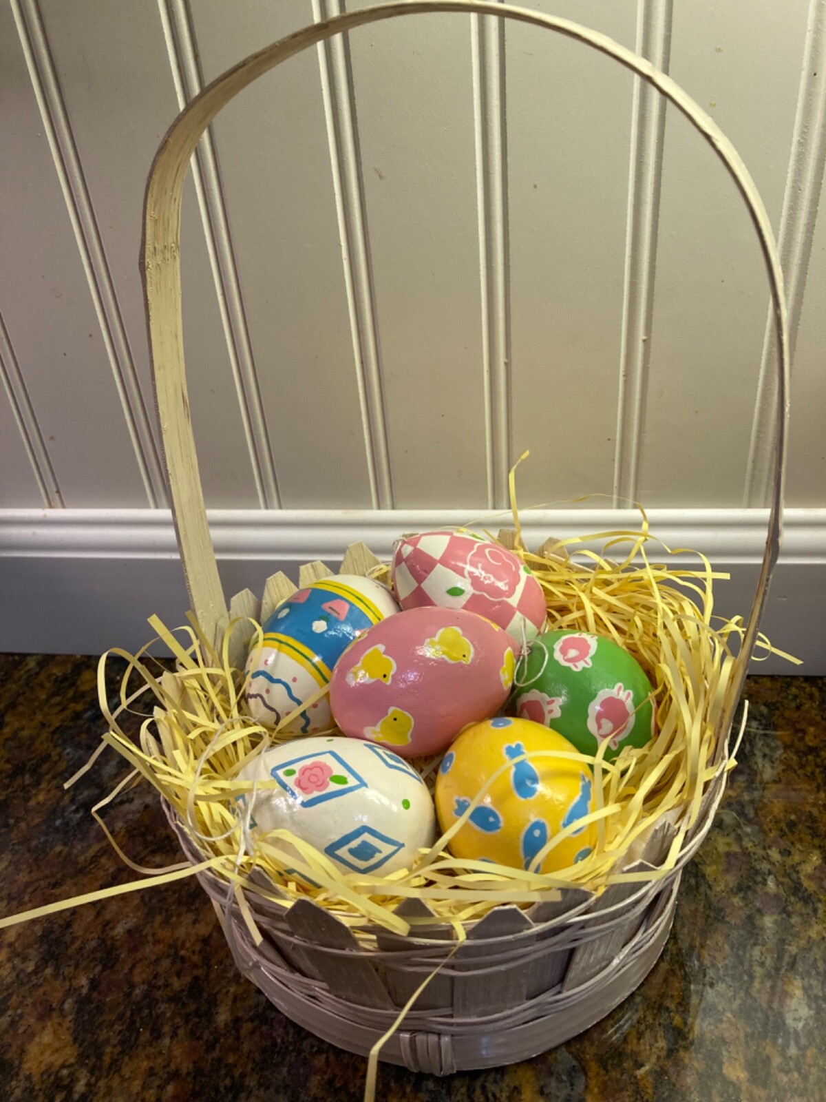 8 Hand Painted Easter Eggs Composite Wooden? eBay