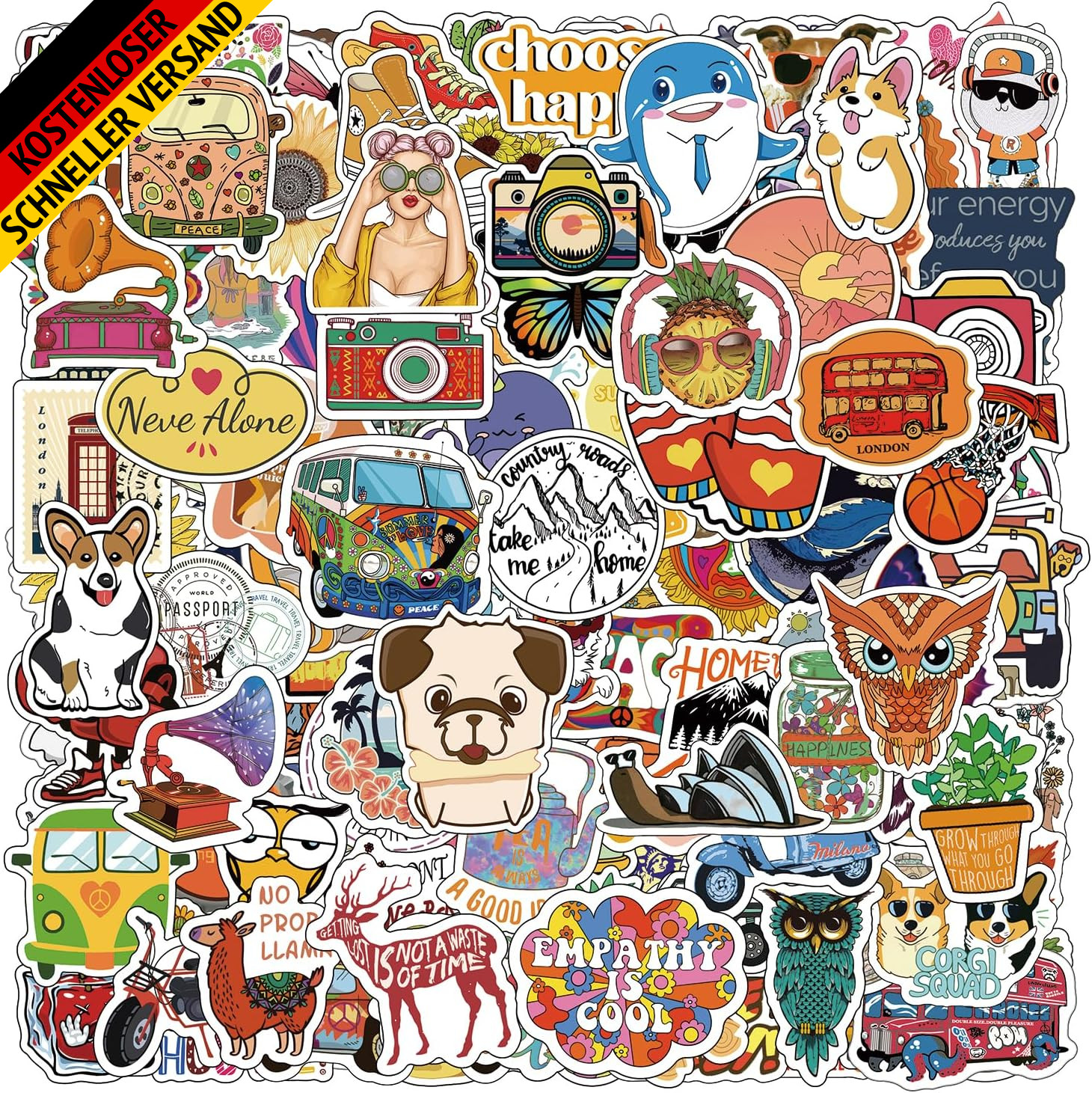 180 Stück Aesthetic Graffiti Lustige Vinyl Aufkleber Sticker Stickers Set Für Au