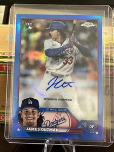2023 Topps Chrome Update James Outman Blue Refractor Rookie Auto RC #48/150
