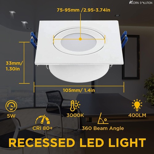 12 XUK Ultra Slim Recessed LED Flat Panel Ceiling Spot 5W Downlights Spotlights - Picture 6 of 8
