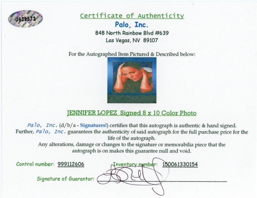 Jennifer Lopez - Signed Photograph + COA | eBay