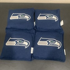 NFL SEATTLE SEAHAWKS BEAN BAG SET OF 4 TEAM BAGS CORN HOLE TAILGATE TOSS NEW