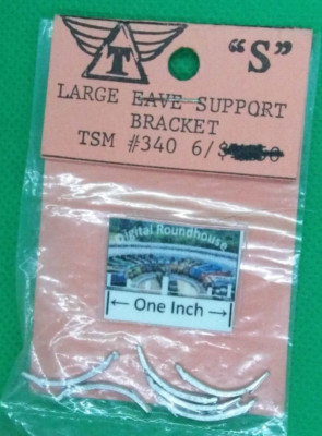 Triangle Scale Models S scale #340 Eave Support Brackets, pkg. 6 - Details Below