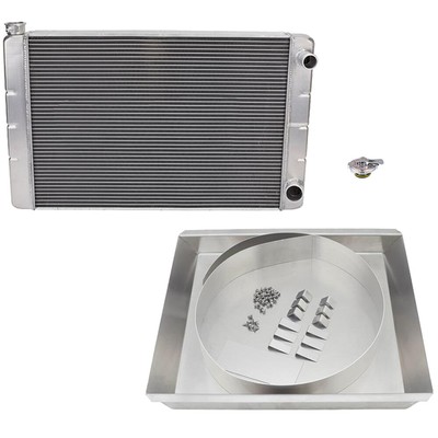 Universal SBC Double Pass Radiator Kit w/Fan Shroud, 28 Inch
