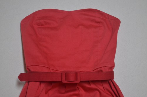 Minkpink Womens Red Strapless Sweetheart Neckline Cocktail Mid Length Dress Sz 8 - Picture 6 of 12