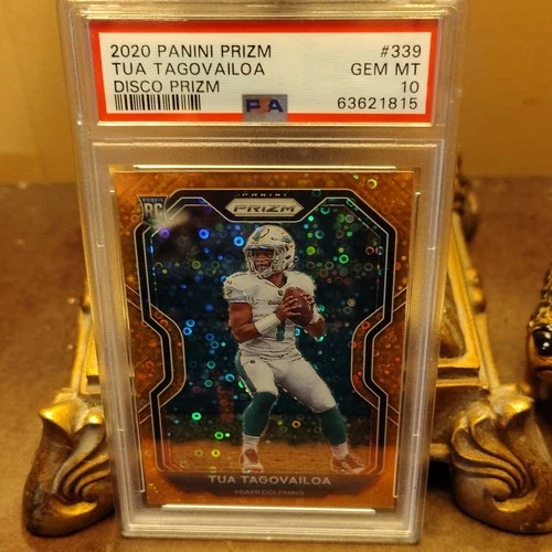 Panini Prizm 2020 Tua Tagovailoa Disco Prizm #339 PSA 10 Rookie Dolphins